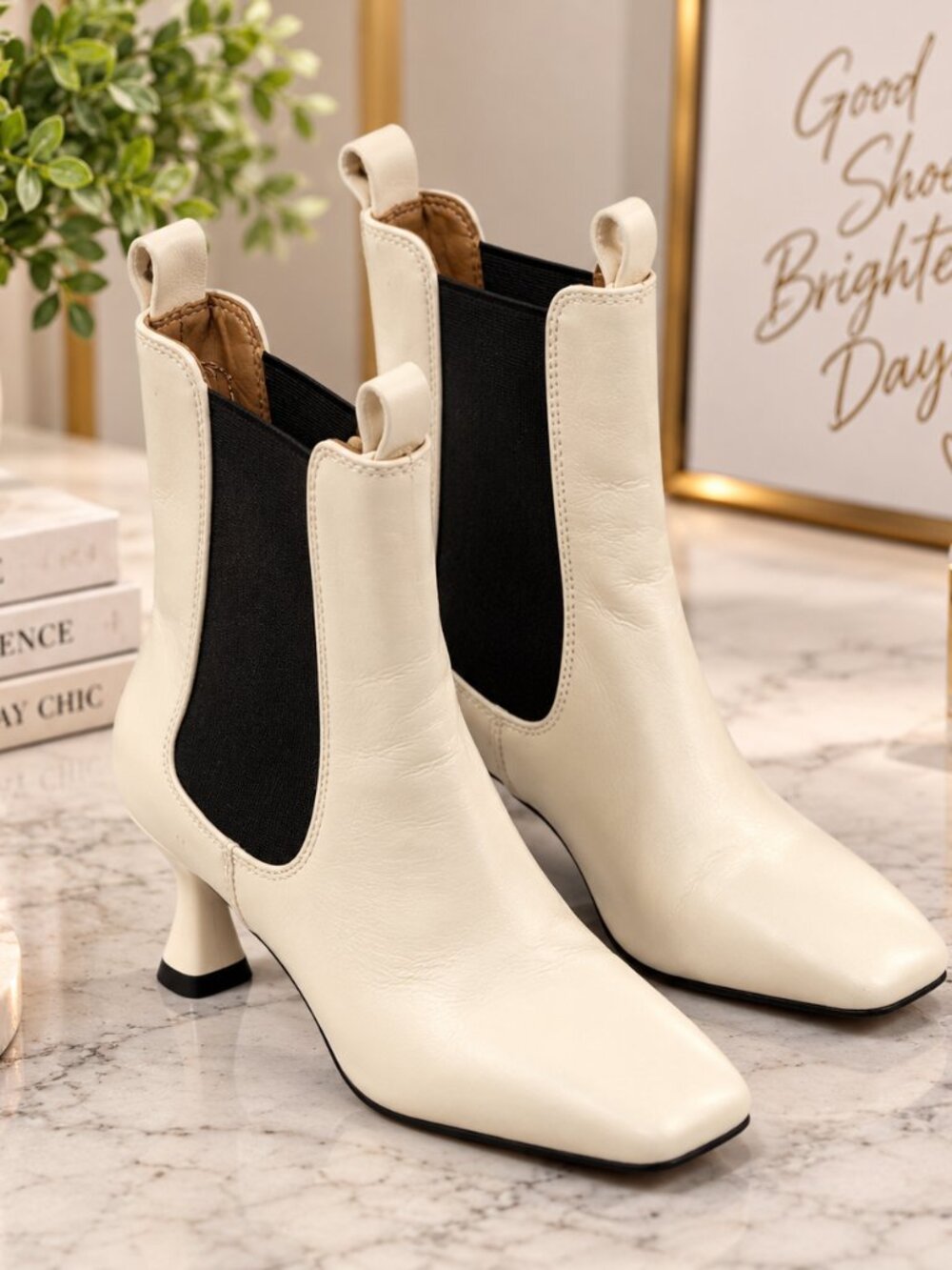Ivory Ankle Boots | Sz 6